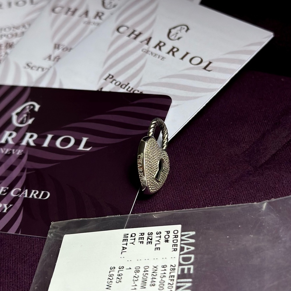 Charriol Silver Heart Lock Pendant and Box - Picture 4 of 7